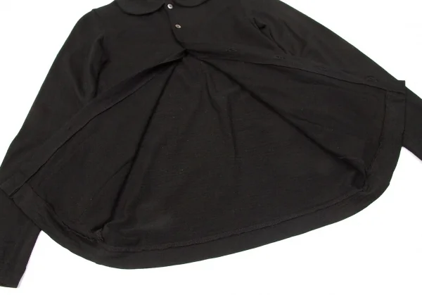 【SALE】トリココムデギャルソンtricot COMME des GARCONS レーヨンナイロン天竺ラウンドカラーブラウス 黒S K-66343_010