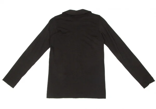 【SALE】トリココムデギャルソンtricot COMME des GARCONS レーヨンナイロン天竺ラウンドカラーブラウス 黒S K-66343_011