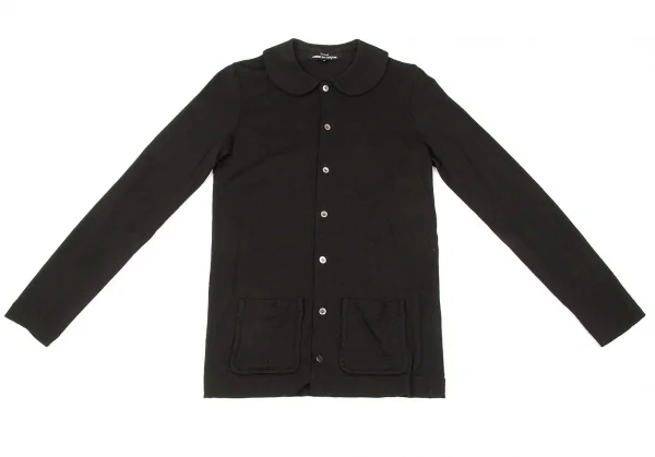 【SALE】トリココムデギャルソンtricot COMME des GARCONS レーヨンナイロン天竺ラウンドカラーブラウス 黒S K-66343_002