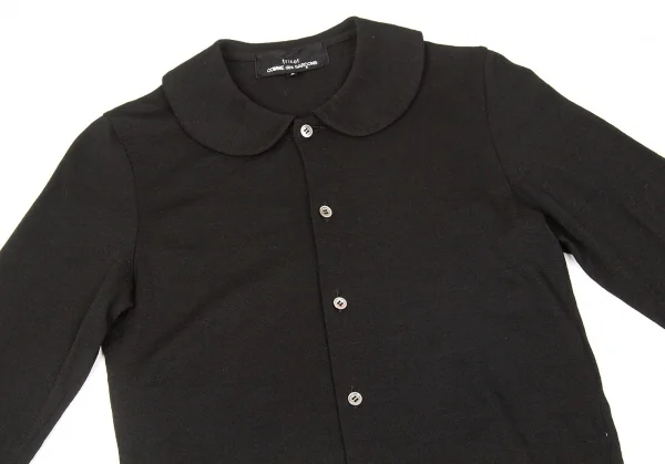 【SALE】トリココムデギャルソンtricot COMME des GARCONS レーヨンナイロン天竺ラウンドカラーブラウス 黒S K-66343_003
