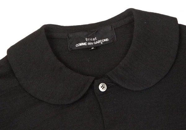 【SALE】トリココムデギャルソンtricot COMME des GARCONS レーヨンナイロン天竺ラウンドカラーブラウス 黒S K-66343_004