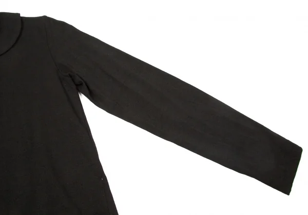 【SALE】トリココムデギャルソンtricot COMME des GARCONS レーヨンナイロン天竺ラウンドカラーブラウス 黒S K-66343_006
