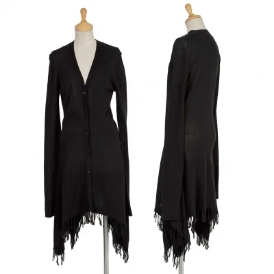 ジャンポールゴルチエ ファムJean Paul GAULTIER FEMME 裾スクエアフリンジロング丈カーディガン