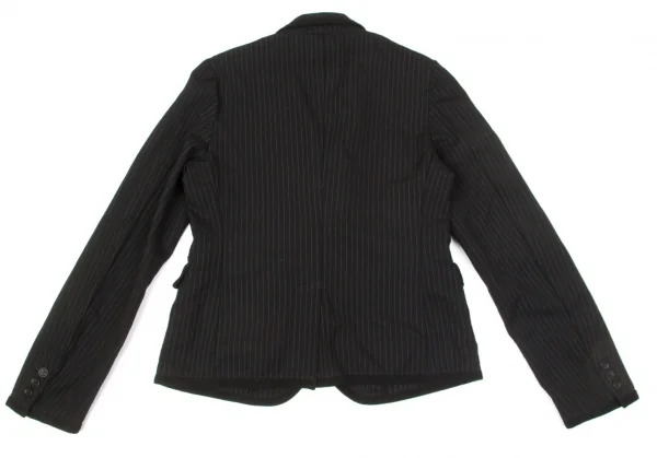 【SALE】ブラック コムデギャルソンBLACK COMME des GARCONS製品染めパイピングストライプジャケット 黒M K-66476_013