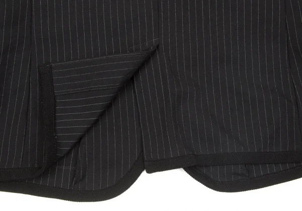【SALE】ブラック コムデギャルソンBLACK COMME des GARCONS製品染めパイピングストライプジャケット 黒M K-66476_014