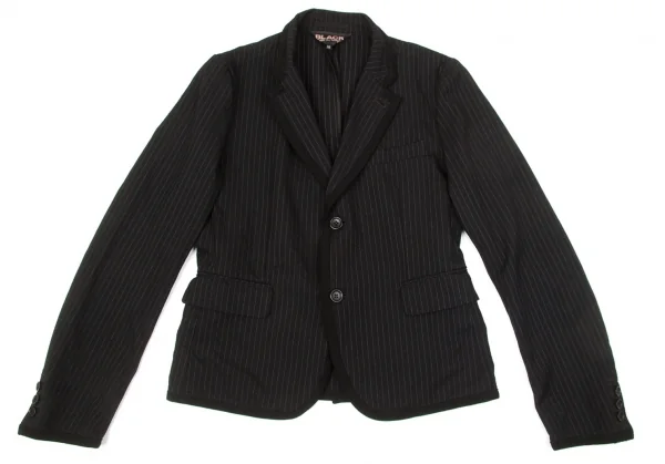 【SALE】ブラック コムデギャルソンBLACK COMME des GARCONS製品染めパイピングストライプジャケット 黒M K-66476_002