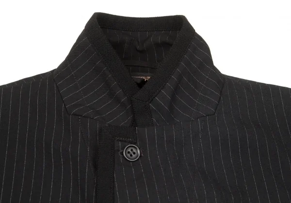 【SALE】ブラック コムデギャルソンBLACK COMME des GARCONS製品染めパイピングストライプジャケット 黒M K-66476_006