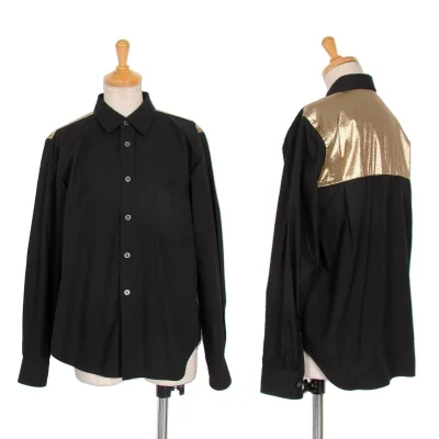 ブラック コムデギャルソンBLACK COMME des GARCONS メタリック切替シャツ