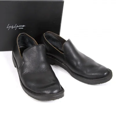 【最終値下げ】ヨウジヤマモトプールオムYohji Yamamoto POUR HOMME レザーラバーソールスリッポンシューズ