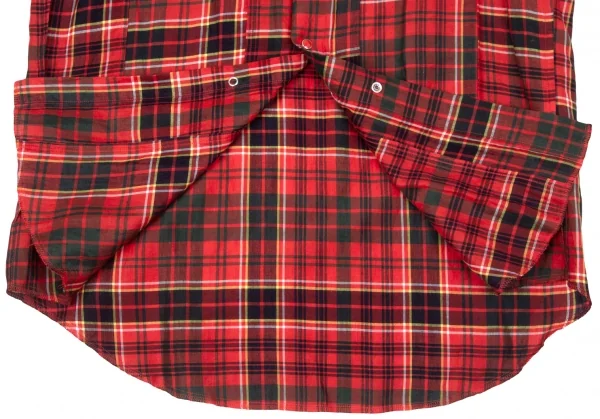 【SALE】ワイズフォーメンY’s for men タータンチェックリネンレーヨンシャツ 赤3 K-66553_012
