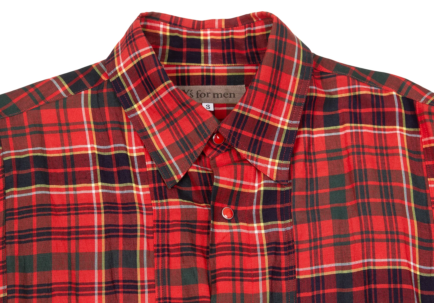Y's for men　ワイズフォーメン　チェック柄 長袖シャツ SALE】ワイズフォーメンY's for men タータンチェックリネン
