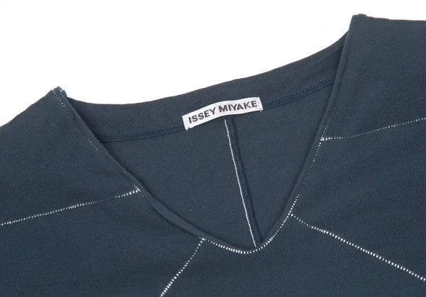 【SALE】イッセイミヤケISSEY MIYAKE 切り替えステッチTシャツ 紺2 K-66570_004