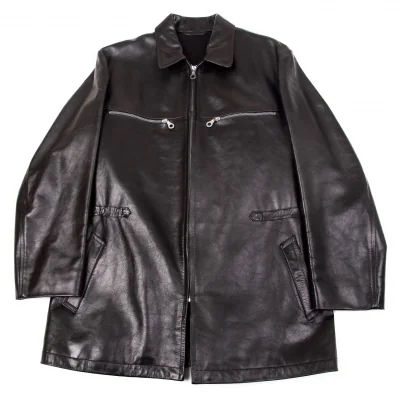 【SALE】ヨウジヤマモト プールオムYohji Yamamoto POUR HOMMEカウレザーririジップハーフコート