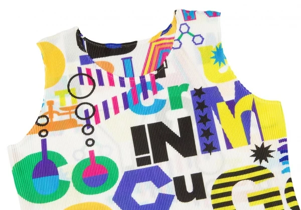 PLEATS PLEASE Textured Printed Sleeveless Shirt K-66683_003