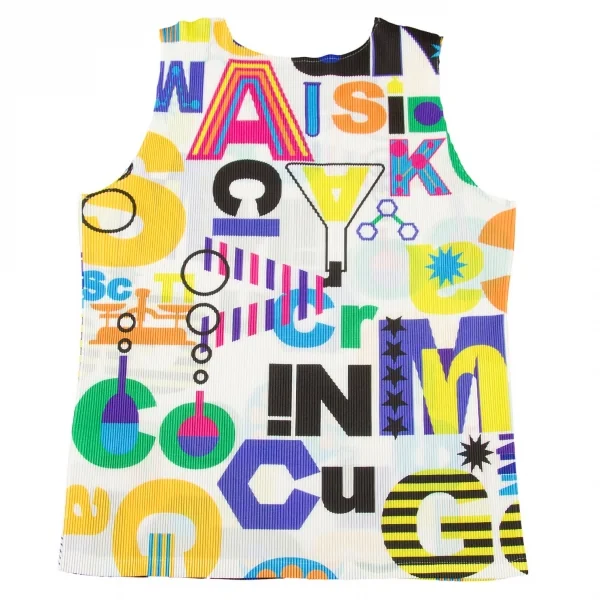 PLEATS PLEASE Textured Printed Sleeveless Shirt K-66683_008
