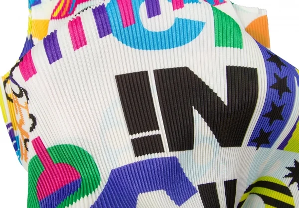 PLEATS PLEASE Textured Printed Sleeveless Shirt K-66683_009