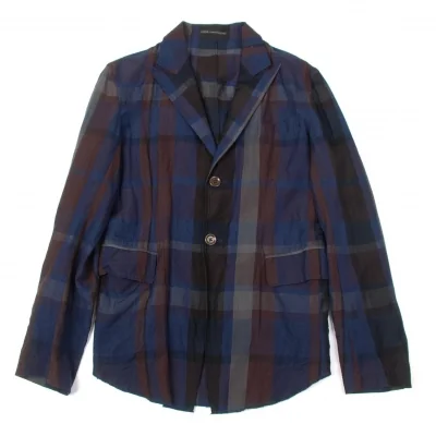 【SALE】ワイズフォーメンY's for men リネンコットンチェックシャツジャケット