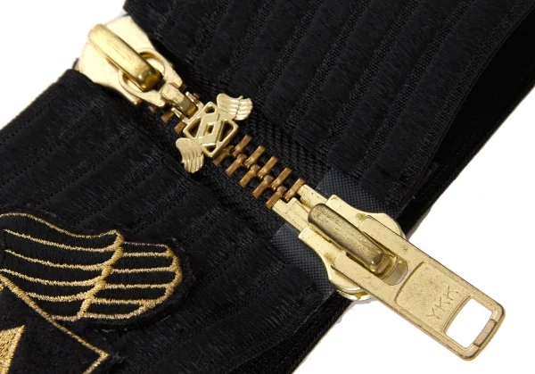 【SALE】ドレスキャンプ×ロットDRESSCAMP×LOTTO ジップデザインリブニットベルト 黒ゴールド K-66772_003