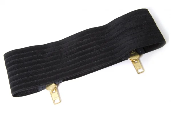 【SALE】ドレスキャンプ×ロットDRESSCAMP×LOTTO ジップデザインリブニットベルト 黒ゴールド K-66772_005