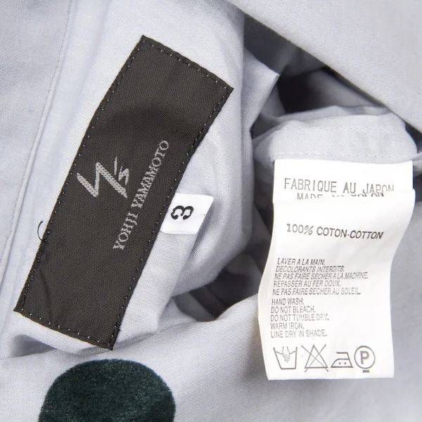 【SALE】ワイズフォーメンY's for men コットンフロッキードットシャツ ブルーグレー3 K-66795_015