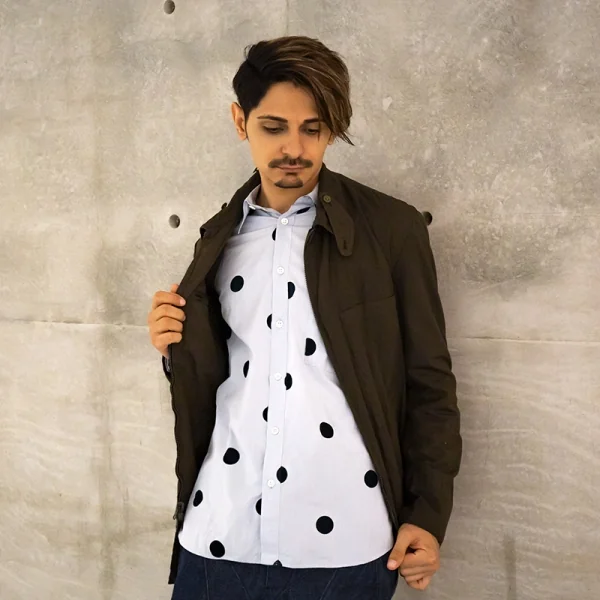 【SALE】ワイズフォーメンY's for men コットンフロッキードットシャツ ブルーグレー3 K-66795_016