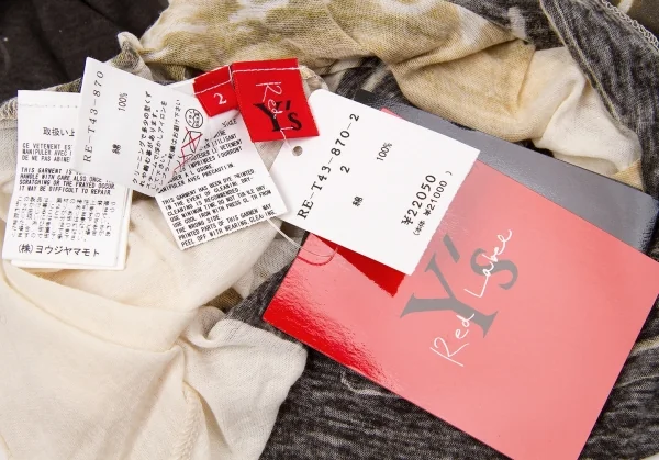 【SALE】ワイズレッドレーベルY's red label プリントガーゼ長袖カットソー ベージュ2 K-66866_014