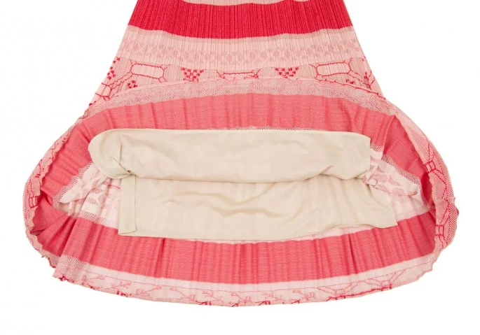 プリーツプリーズPLEATS PLEASE プリーツスカート 赤ピンク2 (K-4806)