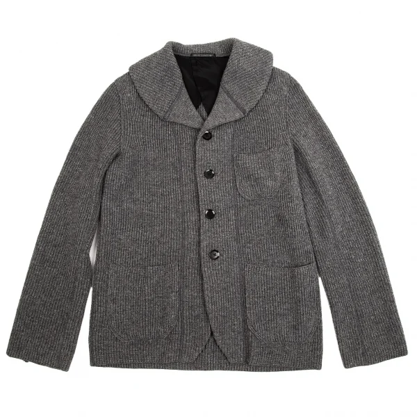 Yohji Yamamoto POUR HOMME Wool Knit Jacket Grey 3 K-66906_001