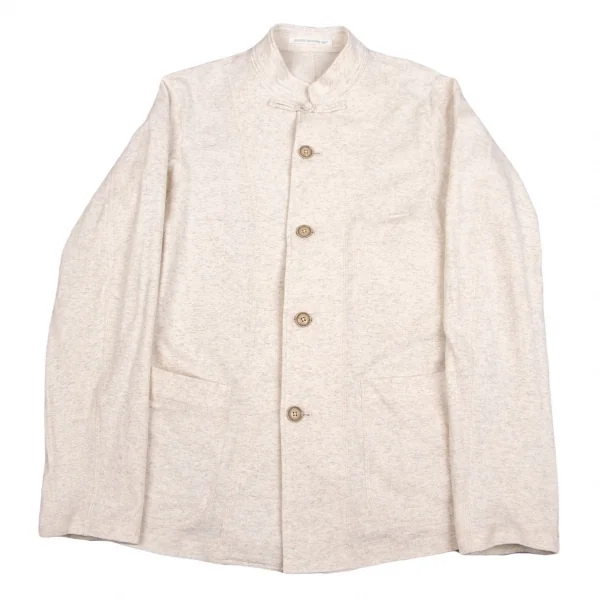 Yohji Yamamoto POUR HOMME Stand Collar Jacket Cream 2 K-66909_001