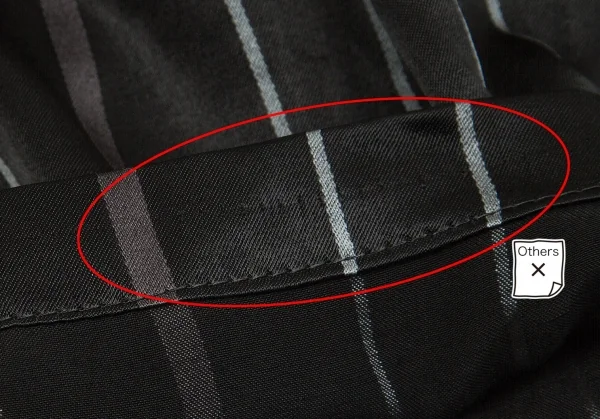 【SALE】ヨウジヤマモト プールオムYohji Yamamoto POUR HOMME レーヨンストライプ光沢パンツ 黒2 K-66914_012