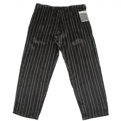 【SALE】ヨウジヤマモト プールオムYohji Yamamoto POUR HOMME レーヨンストライプ光沢パンツ