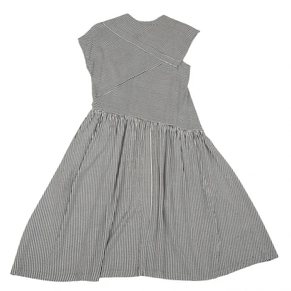 【SALE】トリコ コムデギャルソンtricot COMME des GARCONS ギンガムチェック切替レーヨンワンピース 黒白M位 K-66960_013
