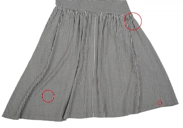 【SALE】トリコ コムデギャルソンtricot COMME des GARCONS ギンガムチェック切替レーヨンワンピース 黒白M位 K-66960_015