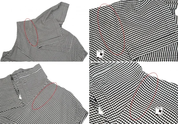 【SALE】トリコ コムデギャルソンtricot COMME des GARCONS ギンガムチェック切替レーヨンワンピース 黒白M位 K-66960_006