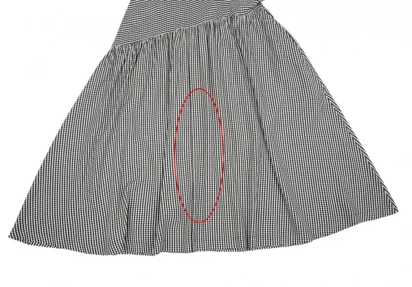 【SALE】トリコ コムデギャルソンtricot COMME des GARCONS ギンガムチェック切替レーヨンワンピース 黒白M位 K-66960_008