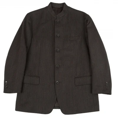 イッセイミヤケISSEY MIYAKE ミヤケデザインスタジオ MIYAKE DESIGN STUDIO ウールスタンドカラージャケット 濃茶