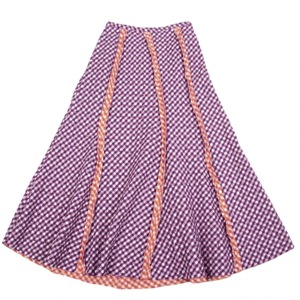 【SALE】ホンマHOMMA バイアスチェックステッチ刺繍インサイドアウトスカート 紫白オレンジ2 K-67013_002