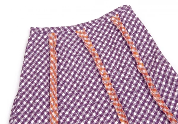 【SALE】ホンマHOMMA バイアスチェックステッチ刺繍インサイドアウトスカート 紫白オレンジ2 K-67013_003