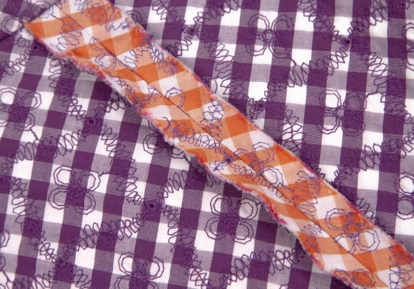 【SALE】ホンマHOMMA バイアスチェックステッチ刺繍インサイドアウトスカート 紫白オレンジ2 K-67013_004