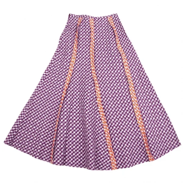 【SALE】ホンマHOMMA バイアスチェックステッチ刺繍インサイドアウトスカート 紫白オレンジ2 K-67013_009