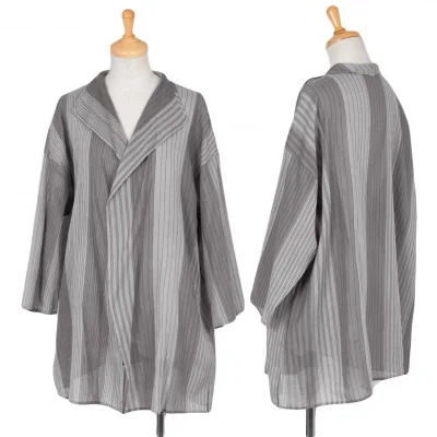 【SALE】ヨーガンレールJURGEN LEHL マルチストライプボタンレスシャツカーディガン