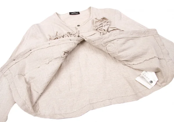 【SALE】トリコ コムデギャルソンtricot COMME des GARCONS リネンコットン断ち切りモチーフカーディガン 杢ベージュM位 K-67064_010