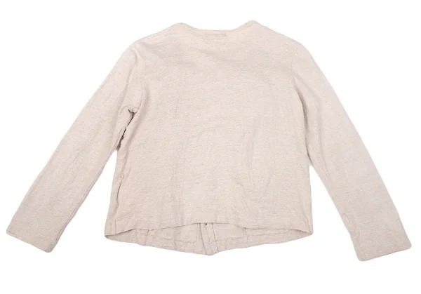 【SALE】トリコ コムデギャルソンtricot COMME des GARCONS リネンコットン断ち切りモチーフカーディガン 杢ベージュM位 K-67064_011