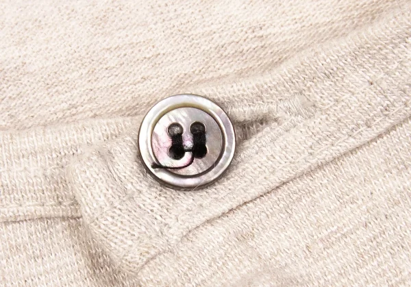 【SALE】トリコ コムデギャルソンtricot COMME des GARCONS リネンコットン断ち切りモチーフカーディガン 杢ベージュM位 K-67064_005