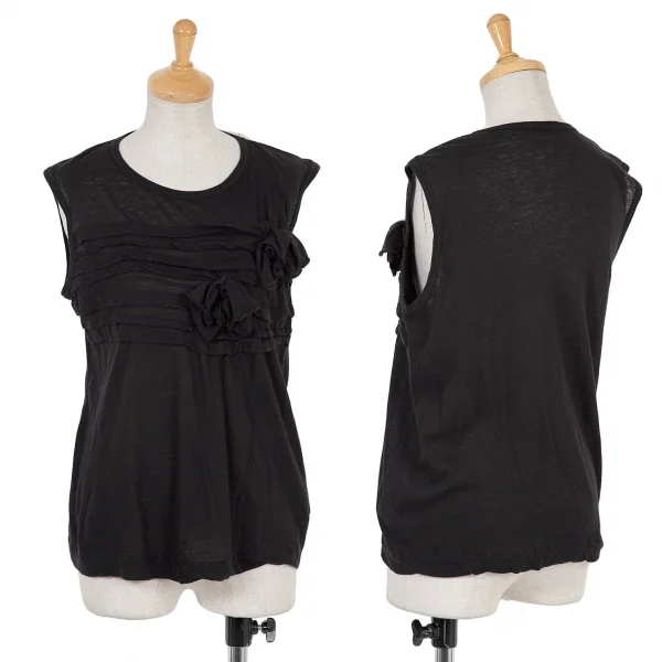 【SALE】トリコ コムデギャルソンtricot COMME des GARCONS 製品洗いモチーフデザインノースリーブトップス 黒M位 K-67071_001