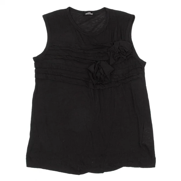 【SALE】トリコ コムデギャルソンtricot COMME des GARCONS 製品洗いモチーフデザインノースリーブトップス 黒M位 K-67071_002