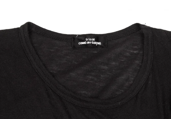【SALE】トリコ コムデギャルソンtricot COMME des GARCONS 製品洗いモチーフデザインノースリーブトップス 黒M位 K-67071_003