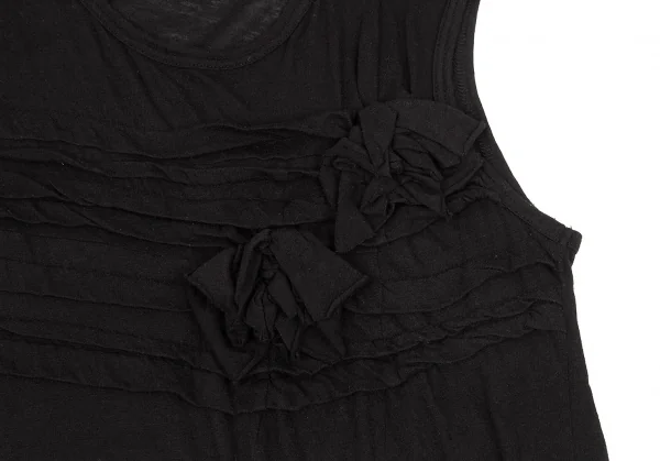 【SALE】トリコ コムデギャルソンtricot COMME des GARCONS 製品洗いモチーフデザインノースリーブトップス 黒M位 K-67071_004