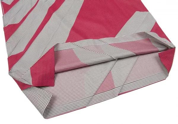 【SALE】イッセイミヤケ ミーISSEY MIYAKE me ギンガムチェックプリントボックスシルエットトップス 濃ピンク黒白M位 K-67084_007
