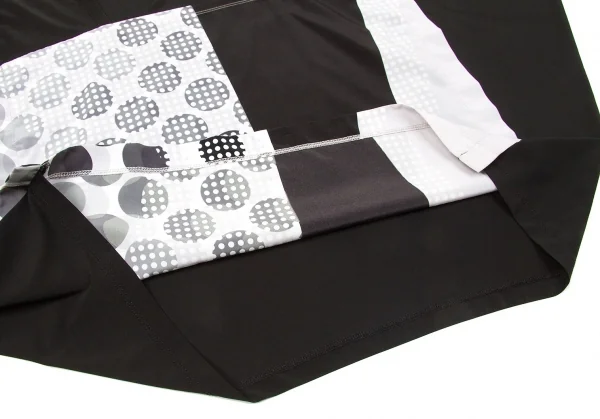 【SALE】イッセイミヤケISSEY MIYAKE ドットプリント切替ボックスシルエットトップス 黒白M位 K-67085_012